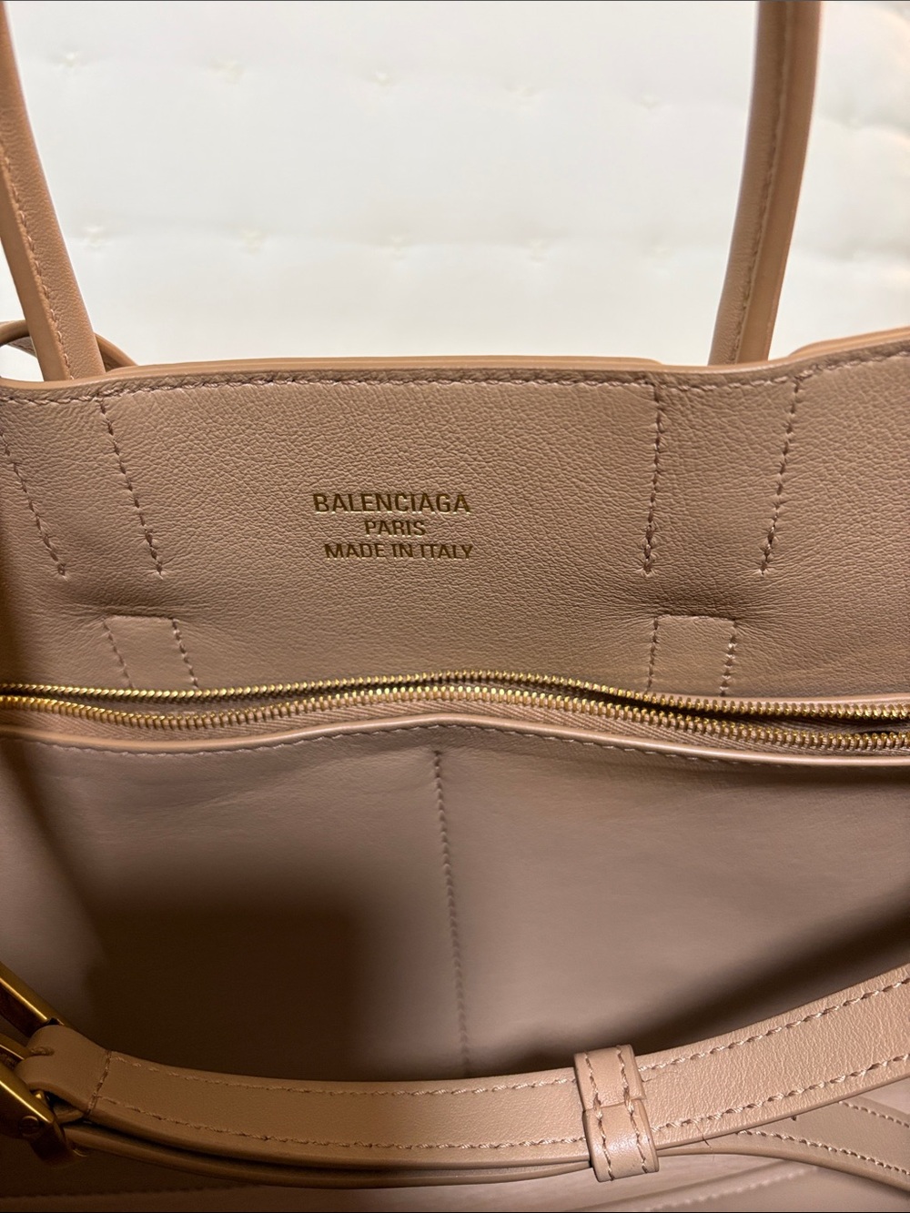 Balenciaga Bel Air Small in Natural Smooth Calf color Latte - Picture 9 of 11